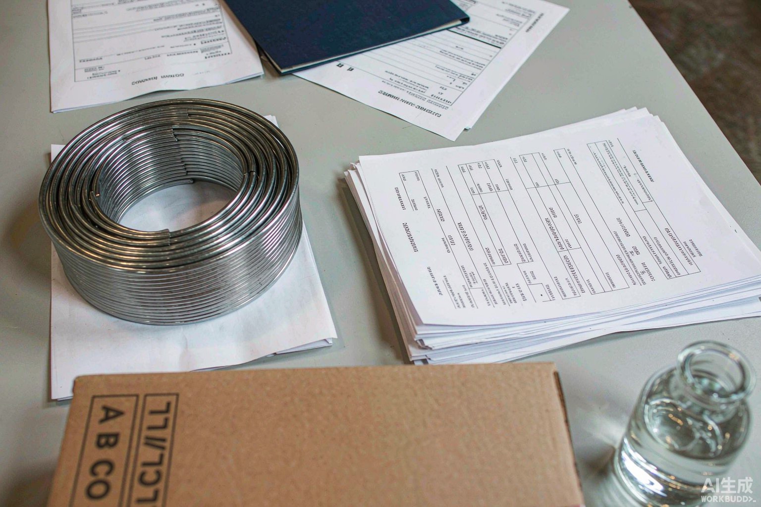 Customs clearance documents and a coil of nickel alloy bar at a freight forwarder's warehouse ready for export - Hangbo Alloy