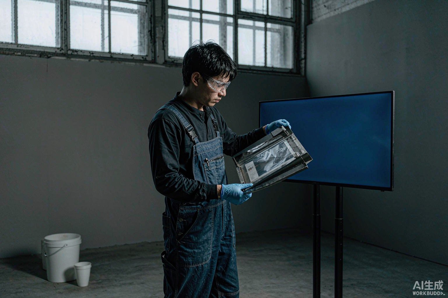 A technician reviewing a digital radiographic film of a nickel alloy weld joint in an NDT inspection bay - Hangbo Alloy