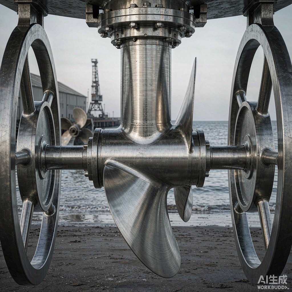 Polished Monel marine propeller shaft and ship propeller in a coastal shipyard - Hangbo Alloy
