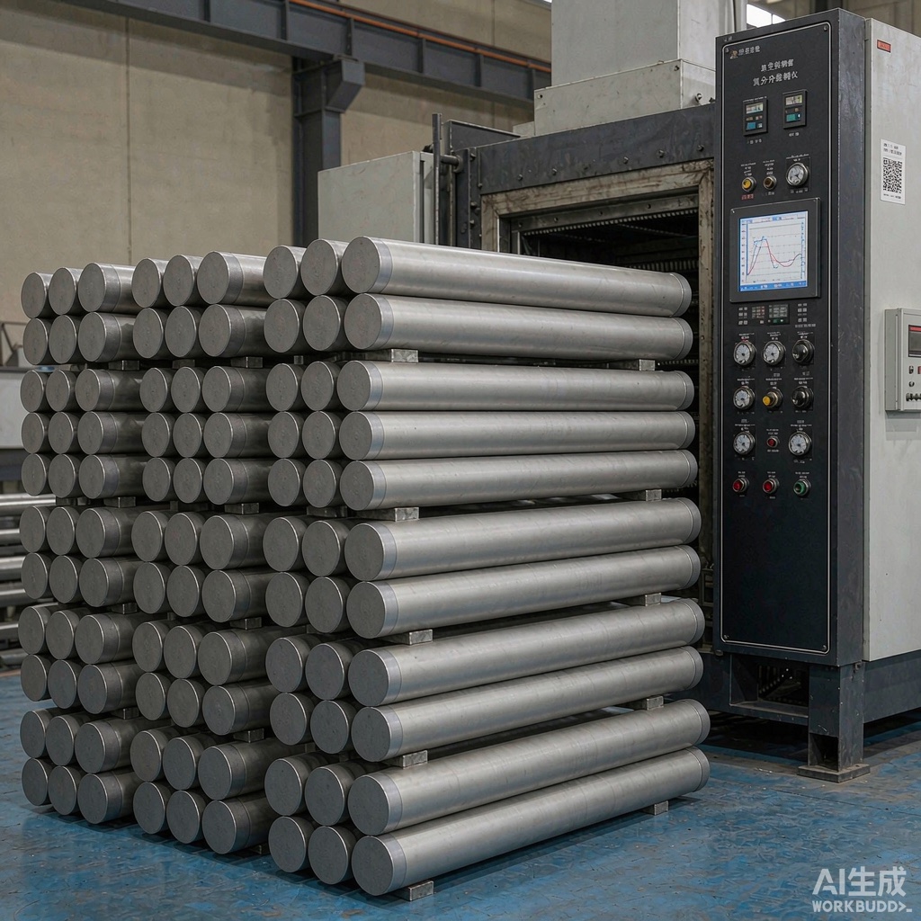 Nickel alloy age-hardened bar stock and heat-treat furnace control panel in an alloy mill - Hangbo Alloy